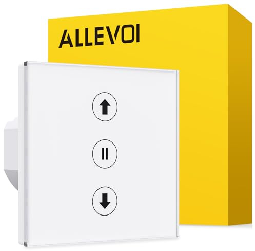 ALLEVOI Smart Rolladenschalter, Wlan Rolladen Zeitschaltuhr, Kompatibel mit Alexa/Google Home/Smart Life, Wifi Jalousien Rolladensteuerung Benötigt Nullleiter