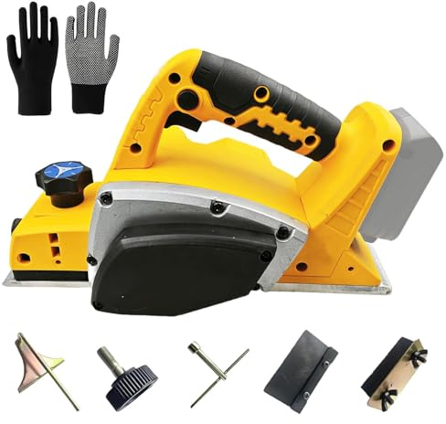 Elektrische Handhobel für Dewalt Akku, 15000RPM Kabelloser Hobel 82 mm Schnittbreite, 0-2 mm Einstellbare Tiefe Holzhobelmaschine Holzhobel für Holzbearbeitung, Heimwerker