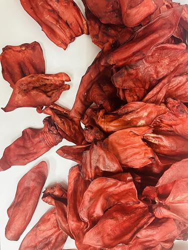 Rinderohren ohne Muschel, Kausnack für Hunde, mit roter Beete gefärbt (125 Stück)