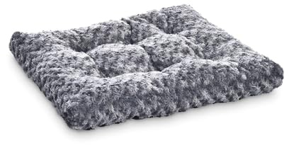 Amazon Basics Maschinenwaschbar Hundebett und Haustierbett für Mittelgroße Hunde - Waschbar und Strapazierfähig, 0,89 m, Graue Wirbel, 89 x 58 x 8 cm