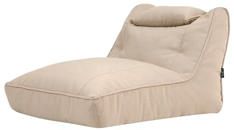 Icon Nova Outdoor Sitzsack Sessel für Erwachsene, Beige, Olefin Stoff für Drinnen und Draußen, Riesen Sitzsack mit Füllung, Bequemer Sessel, Garten, Terrasse, Lounge, Wohnzimmer