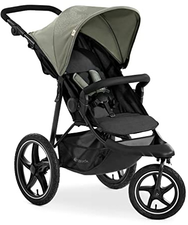 hauck Runner 2, Mickey Mouse Olive - Robuster Dreirad Buggy mit XL Lufträdern, Federung, UV Schutz 50+, XL Netzfenster, Verstellbarer Schieber, mit Liegefunktion ab Geburt bis 22 kg, Faltbar