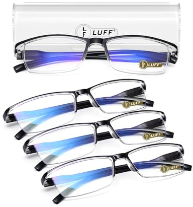 LUFF 4Pcs Anti-Blue-Ray-Lesebrille Tragbare Ultraleichtleser（2.0X）