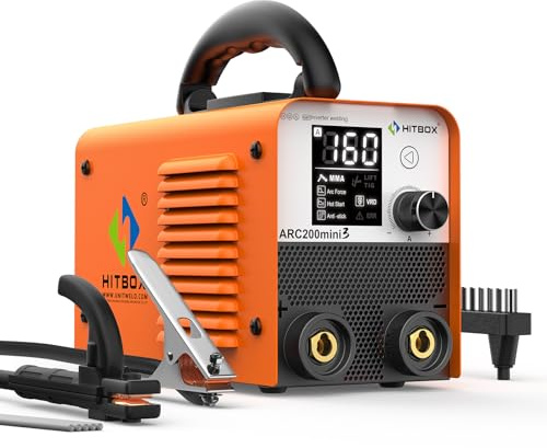 HITBOX Inverter-Schweißgerät 2-in-1 – Lift TIG/MMA ARC – IGBT-Technologie, Hot Start, Arc Force, Anti-Stick, LED-Display – Ultra Mini Schweißgerät für Heim- & Profieinsatz (ARC200mini3)