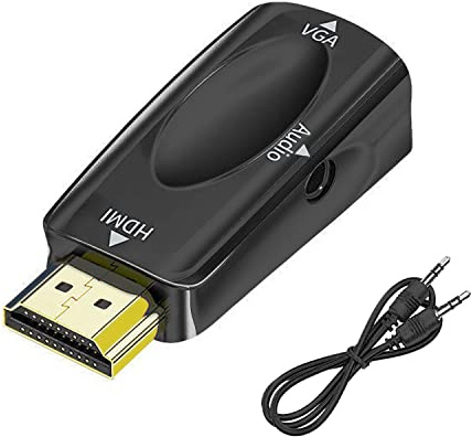 Aolirot HDMI auf VGA Adapter, 1080P Konverter mit Audio, [WICHTIG: NUR HDMI Quelle zu VGA Monitor, Nicht UMGEKEHRT], Vergoldeter Anschluss für Laptop, PC, Projektor, Monitor, HDTV, Chromebook
