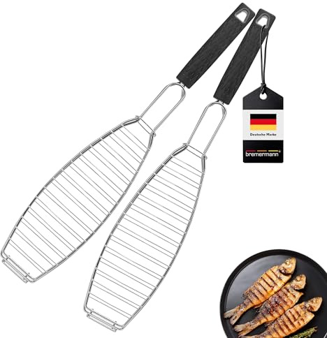 bremermann Fisch-Grillhalter, Fischhalter, Fischgriller, Fischbräter 2er-Set