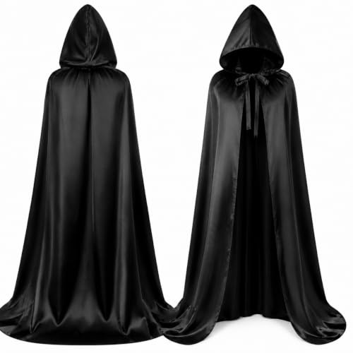 Vampir Kostüm Umhang mit Kaputze - für Kinder & Erwachsene, für Halloween & Fasching & Karneval Beidseitig