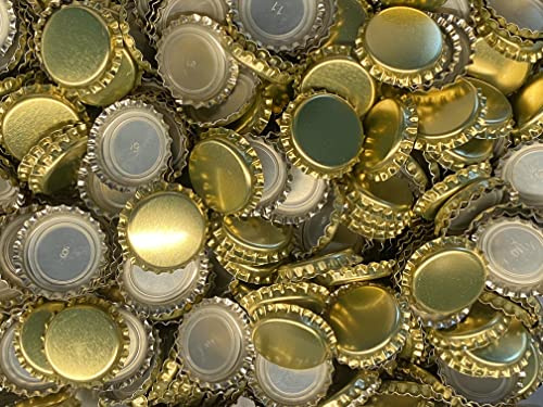 AE-GLAS 25, 50, 100 oder 125 St. Kronkorken Gold 26mm ungestanzt - für Bierflaschen Limonadeflaschen und zum verschließen jeglicher Standartflaschen (100 Stück)