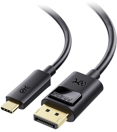 Cable Matters 32.4Gbps USB C DisplayPort 1.4 Kabel, 3m, Schwarz | Unidirektional, 8K@60Hz, 4K@240Hz, Thunderbolt 4 zu DisplayPort, Display Port zu USB C Kabel