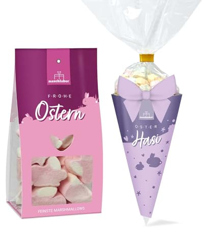 2er-Set Süße Ostern Marshmallows | Dein Geschenk zu Ostern | Osterhase Ersatz | Geschenk für deine Liebsten | Mitbringsel | Perfekte Osterüberraschung | Leckere Nascherei | Fröhliches Osterdesign