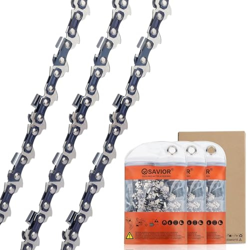 SAVIOR 3 Stück Sägekette für 40 cm Schwert 3/8"LP 1,3 mm 56 TG, Kettensägen Kette kompatibel mit Oregon, Makita, Einhell, Dolmar, Husqvarna und andere
