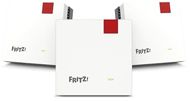FRITZ!Mesh Set 1600 3er-Set | für 5-7 Räume | Wi-Fi 6 bis zu 3 GBit/s | Dualband WLAN (2,4/5 GHz), Perfektfür Streaming & Videocalls, ideal für Router & Glasfasermodem (ONT), Made in Europe