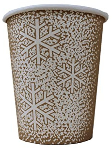 PGV Pappbecher Trinkbecher Weihnachten Schneeflocke 200 ml (50 Stück)