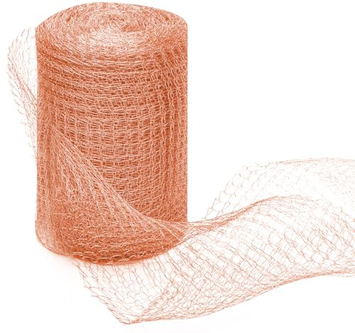 OFFCUP Kupfergitterrolle Schneckenschutz, 12.7cmx10m Kupferband | Doppelschicht Kupferdraht Gartennetz Kupfer Netz Stopper, Schneckenzaun Kupfernetz für Schneckenabwehr, Mäuse Abwehr