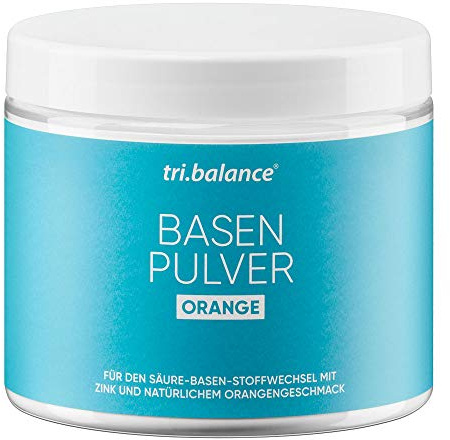 tri.balance Basenpulver ORANGE 300 g – Orangengeschmack, vegan | Mit Zink für den normalen Säure-Basen-Stoffwechsel, natürlicher Orangengeschmack, vegan, ca. 54 Portionen