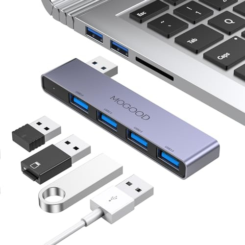 MOGOOD USB Hub, Typ A Splitter, USB 3.0 Hub ohne Kabel mit Mehreren USB-Anschlüssen (1*USB 3.0, 3*USB 2.0) Typ A Erweiterung Adapter für Laptop, MacBook, PC, Flash-Laufwerk, Tastatur, Maus
