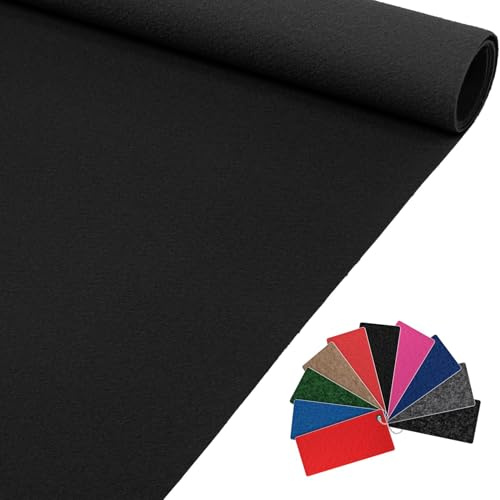 Messeteppich Event Teppich Teppich Läufer Meterware Hochzeitsteppich Empfangsteppich VIP Alex Läufer Flur 300 x 140 cm Schwarz