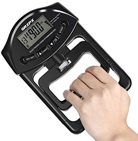 GRIPX Digitaler Handdynamometer Griffstärke-Messgerät Automatische Erfassung der elektronischen Griffkraft 198 lbs / 90 kg