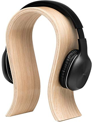 Valiai Valiai Kopfhörerhalter aus Holz für die Organisation auf dem Schreibtisch, minimalistisches, stilvolles Innendetail in natürlicher Eichenfarbe, ideales Kopfhörer-Aufhänger-Geschenk für Gamer,