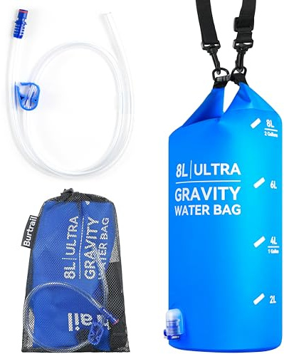 Burtrail Ultra Gravity Wasserbeutel, kompatibel mit Wasserfilter und Wasserfiltersystem, Schwerkraft-Wasserfiltertasche für Camping, Wandern, Rucksackreisen, tragbar, faltbar, hängbares Design (8