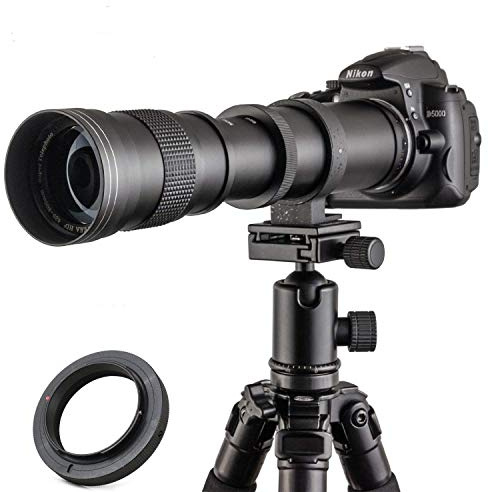 JINTU Teleobjektiv 420-800mm, F Objektiv für Nikon DSLR, Manueller Fokus MF Zoom Objektiv für Nikon D5600 D5100 D5200 D5500 D7100 D7200 D7500 D850 D750 D850 D650 D810 D3000 D3100 D3200 D3500 D90 D80