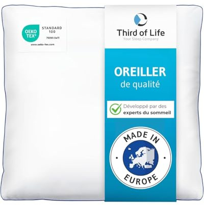Kopfkissen 65x65 inSPIRO, Premium Kissen - ergonomisch & waschbar bei 95°C | Schlafkissen 65 x 65 von Schlafexperten entwickelt, für Seitenschläfer, Rückenschläfer, Bauchschläfer, pillow made in EU