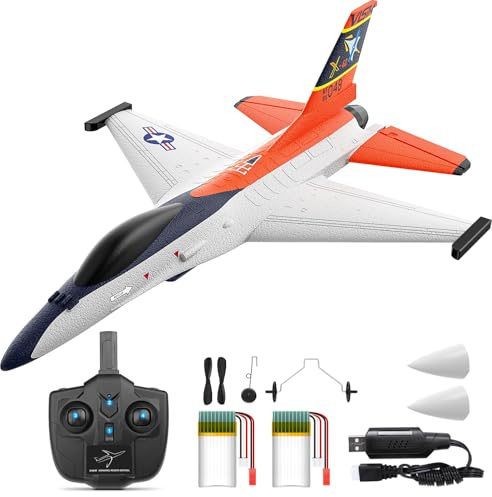 DEERC F16 Style RC Flugzeug (X-62A Vista), 4 Kanal ferngesteuertes Flugzeug, Fernbedienungsjet mit 6 Achsen Gyro Stabilisator, EPP RTF, Hobby Segelflugzeug, einfach zu fliegen, Erwachsene und Jungen