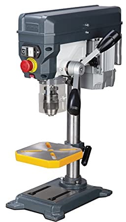 Optimum Tischbohrmaschine OPTIdrill DQ 14 (mit Keilriemenantrieb, inkl. Arbeitstisch neigbar + drehbar, Pinolenhub 52 mm, Spindelaufnahme fest/B16) 3191040