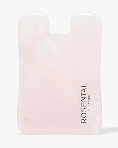 ROSENTAL ORGANICS Gua Sha aus Premium Rosenquarz - 100% natürlich & Handgefertigt - Gesichtsmassage - Anti-Aging - Natürliches Lifting Tool & Intensive Lymphdrainage (Face Yoga Tool)