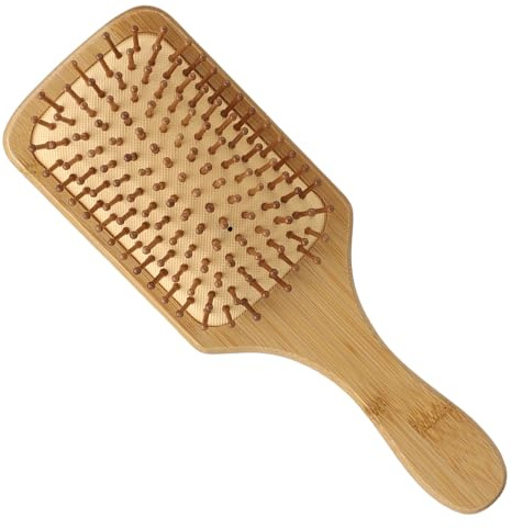 Haarbürste Bambus-Haarbürste für Locken, Quadratische Holz-Kämmung, Anti-Frizz, Entwirren und Verbesserung der Haartextur, geeignet für Männer, Frauen und Kinder