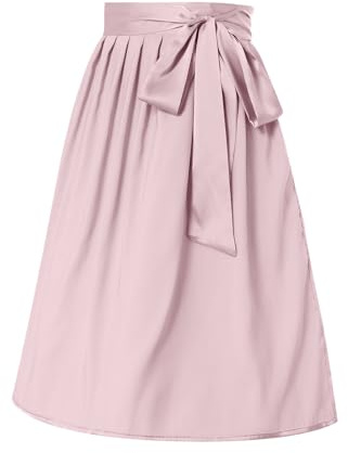 Pamqsen Dirndl Schürze Lang - Dirndlschürzen Dirndlschürze Oktoberfest Outfit Trachten Rock Dirndlrock Knielang Trachtenmode Trachtenrock Große Größen Samt Rocklänge Trachtenkleid Mit Schnalle