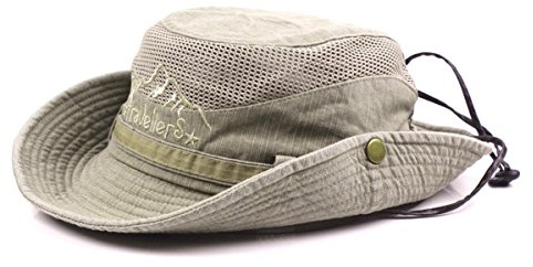 KeepSa Baumwolle Sonnenhut Herren Sommerhut UV Schutz Wanderhut Fischerhut Trekking Faltbar SafariHut mit Kinnband Outdoor Buschhut Hiking Bucket Hat