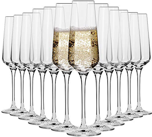 Krosno Sektgläser Champagnerflöten | Set von 12 | 180 ML | Avant-Garde Kollektion | Bleifreies Kristallglas | Proseccogläser | Für Zuhause, Restaurants & Partys | Spülmaschinenfest