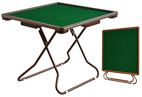 Oiyekntd Multifunktions-Mahjong-Tisch, klappbarer Kartentisch mit Plüschplatte, Party-Spieltisch mit 4 Getränkehaltern und 4 Schubladen, für Pokerkarten, Mahjong, Brettspiele