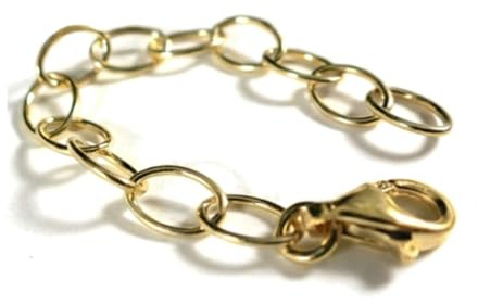 Kettenverlängerung 925 Silber vergoldet Gold 6,5cm, Verlängerungskette mit Karabiner für Halskette Armband Fußkette, individuell verstellbar, nickelfrei allergiefrei, Damen Herren - Beate Stohr