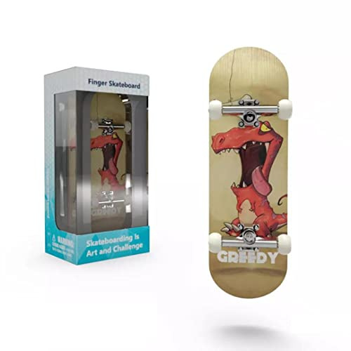 Professionelles Fingerboard aus Natürlichem Ahornholz - Finger-Skateboard - Kleines Finger-Skate - Farbe: Dino