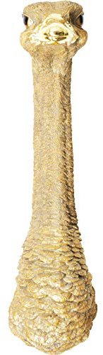 Kare Design Wandschmuck Ostrich, Gold, Wanddekoration, Deko Objekt, Strauß, Wohnzimmer Dekoration 72x19x25 cm (H/B/T), golden
