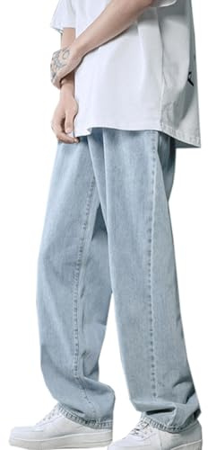 WANLAI Baggy Y2K Jeans Herren Vintage Denim Hosen Streetwear Jeanshose