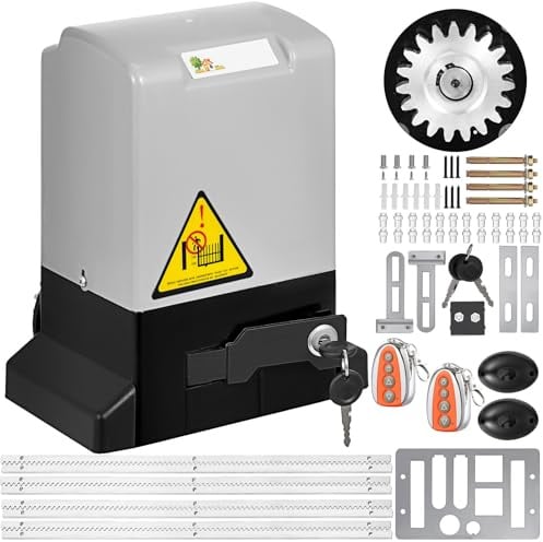 VEVOR Torantrieb Schiebetor 600 kg, Torantrieb Schiebetor Set 12 m, Elektrischer Schiebetorantrieb 13 m/min, Schiebetorantrieb Set mit 2 Fernbedienungen, 280 W Leiser Torantriebe für Hotel, Fabrik