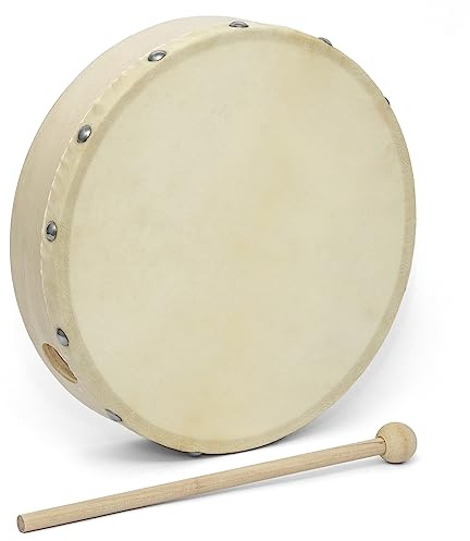 World Rhythm HD-10 Handtrommel - 10 Zoll vorgestimmte Rahmentrommel - Inklusive Schlägel