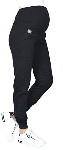 MijaCulture Casual Schwangerschaftshose Umstandshose mit Bauch-Panel Coco M003 (S, Schwarz)