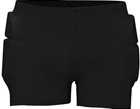 Hüftschützende, gepolsterte Shorts für Kinder, 3D-schützende, gepolsterte Shorts, Crash-Po-Pads für Snowboard, Skate, Aufprallpolster, Hüftschutz (Schwarz, Größe: S)