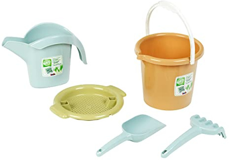 Theo Klein 7673 Klein goes Bio - Sandeimer Set I Buntes Sandkasten-Set aus Biokunststoff I mit Eimer, Gießkanne und vielem mehr I Spielzeug für Kinder ab 18 Monaten