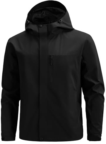 Voqeen Regenjacke Herren Leichter Wasserdichte Softshelljacke Für Herren Atmungsaktive Lässige Übergangsjacke Mit Kapuze Outdoor Funktionsjacke Zum Laufen Radfahren Wandern Klettern Sport
