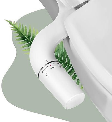 SAMODRA Bidet, Nicht Elektrisch Bidet Einsatz für Toilette mit Doppeldüse, regulierbarer Wasserdruck, Kaltwasser-Bidetaufsatz