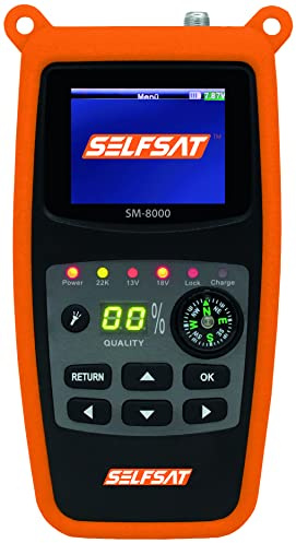 Selfsat SM 8000 Camping Satfinder HD DVB-S + DVB-S2 8PSK SAT Messgerät | Kompatibel mit verschiedenen Satellitenschalter-Protokollen