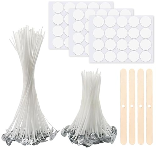 Kerzendocht Set, 50 Stück Kerzendochte für Kerzen, Rauchfrei Kerzendocht, Kerzen Selber Machen Set,für die Kerzenherstellung Candle DIY (10cm/20cm)