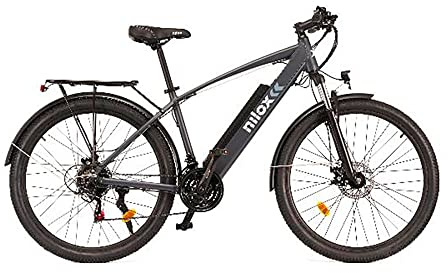 Nilox, E-Bike X7 Plus, Trekkingrad Mit Tretunterstützung, 80 km Reichweite, Bis Zu 25 km/h, 36 V 250 W Motor, 36 V- 13 Ah Lithium-Akku, 27,5 x 2,10 Halbprofilreifen