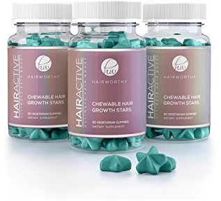 HAIRWORTHY - Chewable SCHNELLSTEN Haarwachstum Vitamine. 100% natürliche Ergänzung für längere, stärkere und vollere Haare. Mit Biotin, Folsäure und Multivitamin.