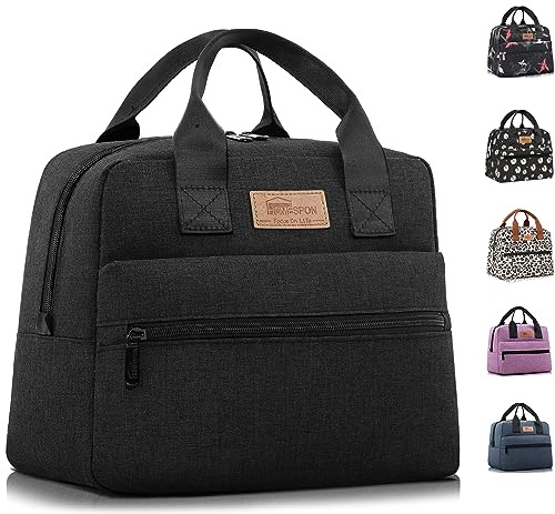 HOMESPON Isolierte Lunchtasche Kühltasche für Damen Herren Arbeit | Fronttasche, Seitentaschen, Wiederverwendbar, Arbeit, Picknick, Brotdose